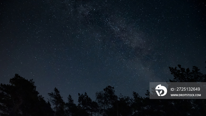 Beautiful night sky with Milky way. Landscape with stars.