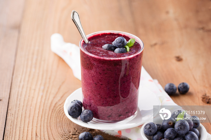 Blueberry smoothie with chia seeds