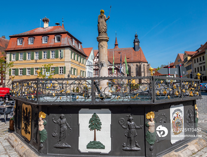 Stadtbrunnen in Feuchtwangen Mittelfranken