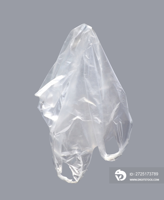 塑料袋，灰色背景的透明塑料袋，塑料袋清除废物，塑料袋清理垃圾