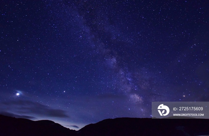 満天の星空　北アルプス立山連峰