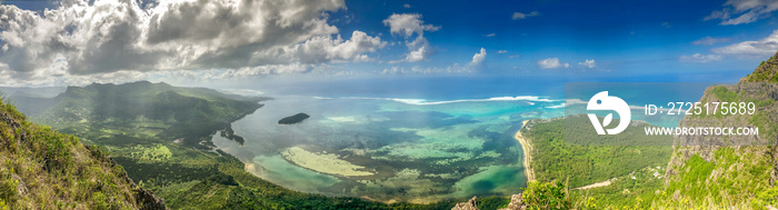 view on small island from le morne mountain on mauritius island1