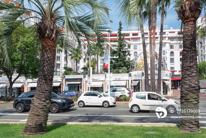 The well known hotel   Majestic Barriere along the famous boulevard de la Croisette in Cannes