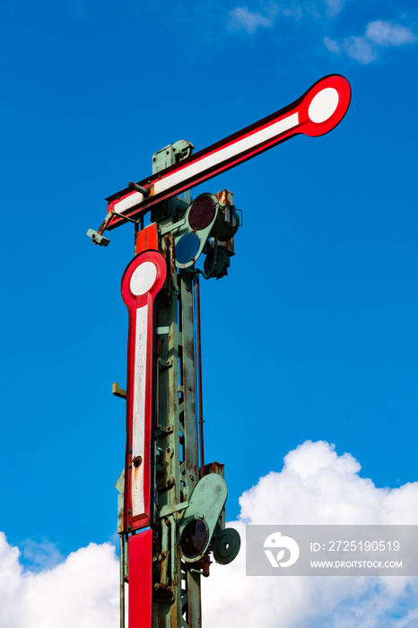 Signal Eisenbahn Deutschland Formsignal Flügelsignal Halt erwarten Hp 0 Hauptsignal Emaille Vintage 