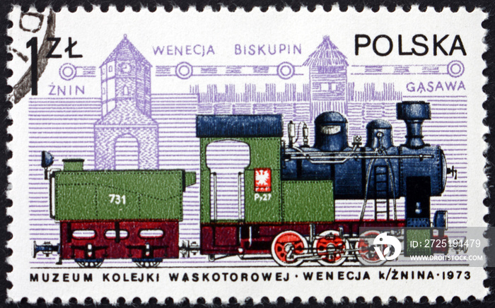 Postage stamp Poland 1978 narrow-gauge engine