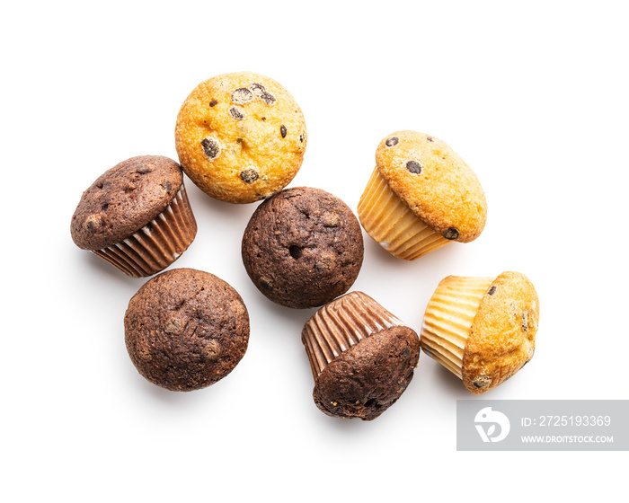 Sweet muffins. Cupcakes with chocolate.