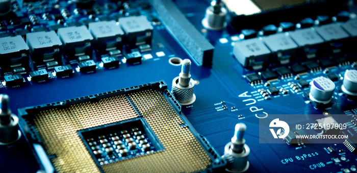 close up of a computer motherboard