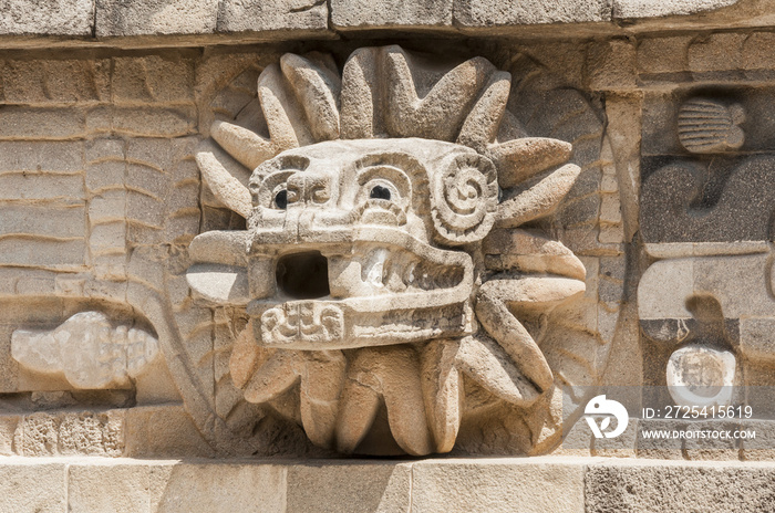 Teotihuacan（墨西哥）Quetzalcoatl神庙细节
