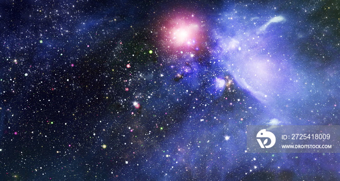 明亮的恒星星云。遥远的星系。抽象图像。这张图像的元素由美国国家航空航天局提供。