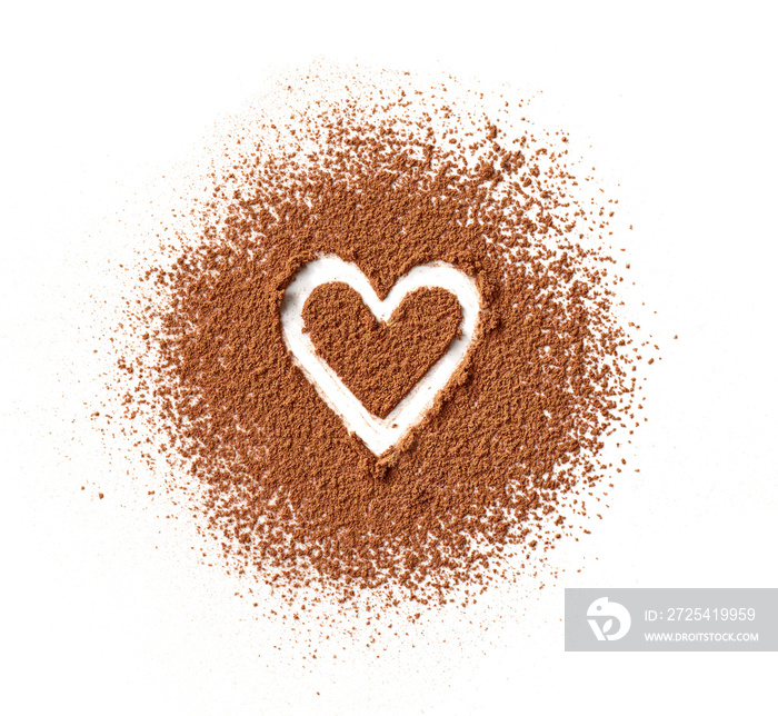 cocoa powder isolated on white background