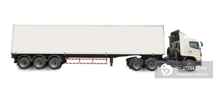 Big Truck Trailer isolated on white background with clipping path.