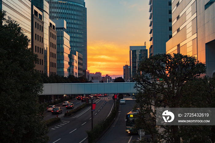 大宮駅前の夕焼け