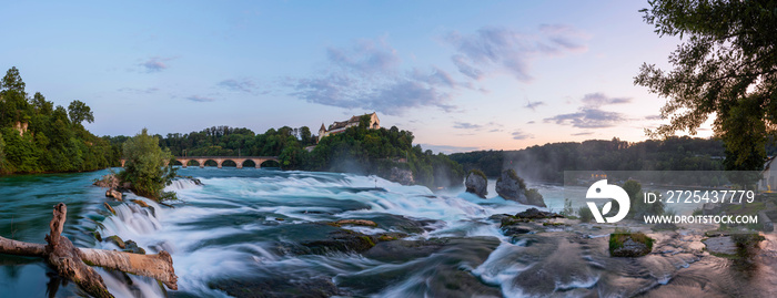 View of the Rhine Falls with the Laufen Castle in Neuhausen