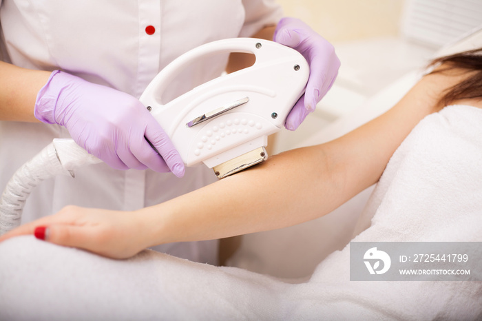 Skin care. Hands Laser epilation and cosmetology. Hair removal cosmetology procedure