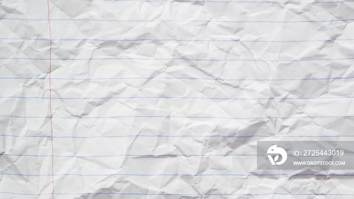 crumpled white paper, notebook letter background