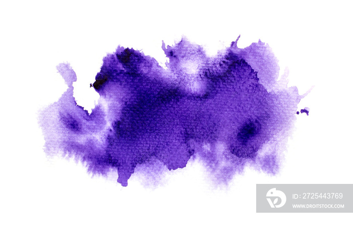 purple watercolor paint splash on white background