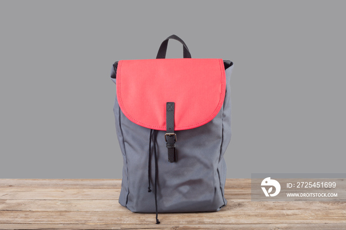 red backpack  on white background