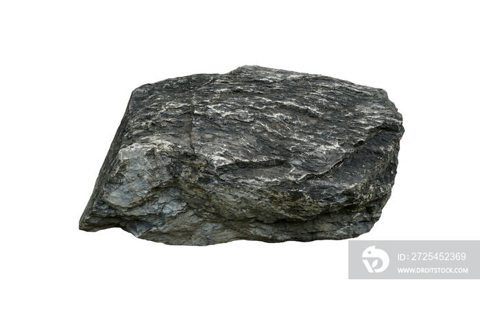 Big stone for garden decoration isolated on a white background. limestone rock.