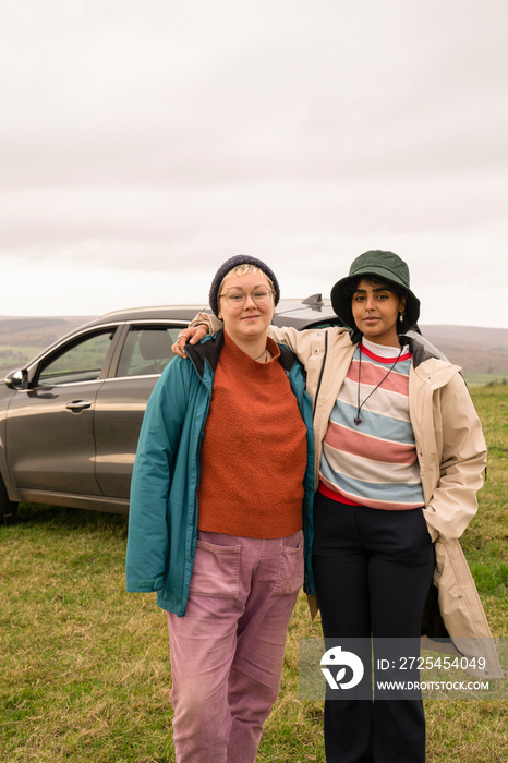 Portrait of female friends ready for hiking