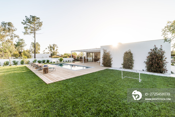 Modern villa with pool and garden