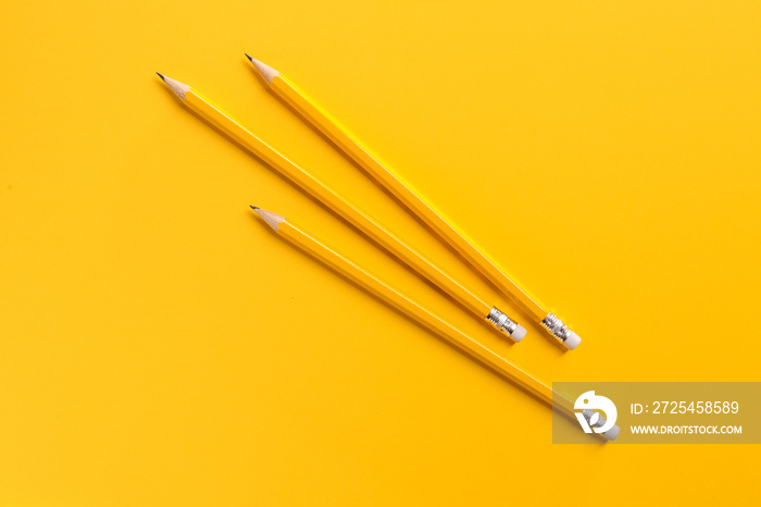 Ordinary pencils on color background