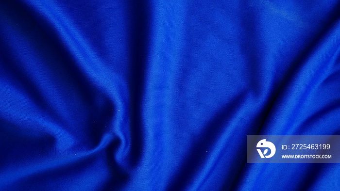 蓝色丝绸面料背景，运动服布料质感