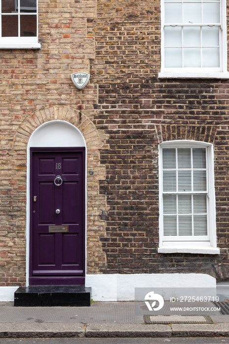 London, England, typical english door in Islington, London city, United Kingdom.