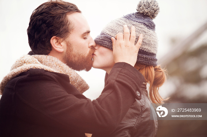 Young couple kissing