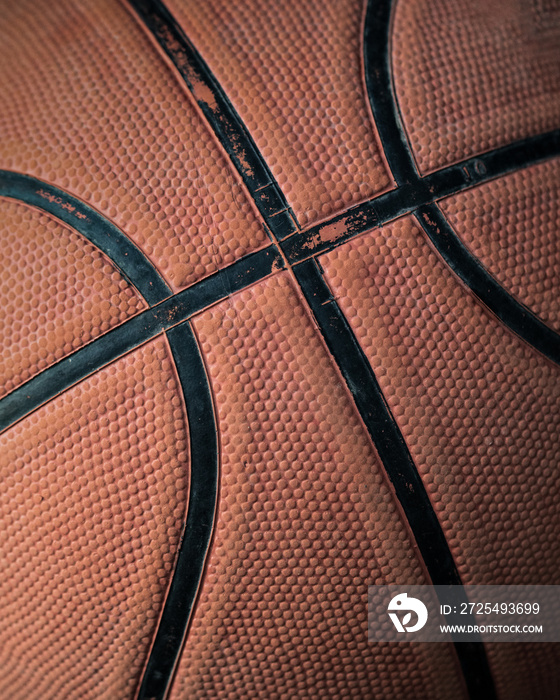 Vertical vintage old grungy basketball