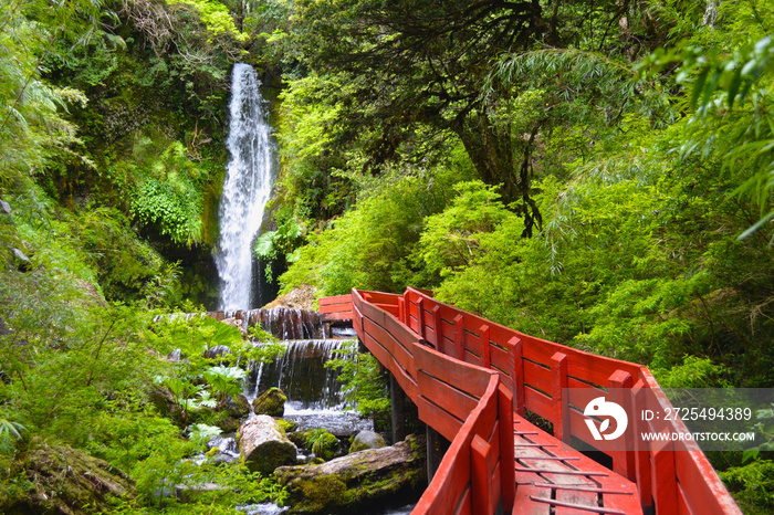 Natural hot springs of Termas Geometricas, Panguipulli, Los Ríos Region, Chile