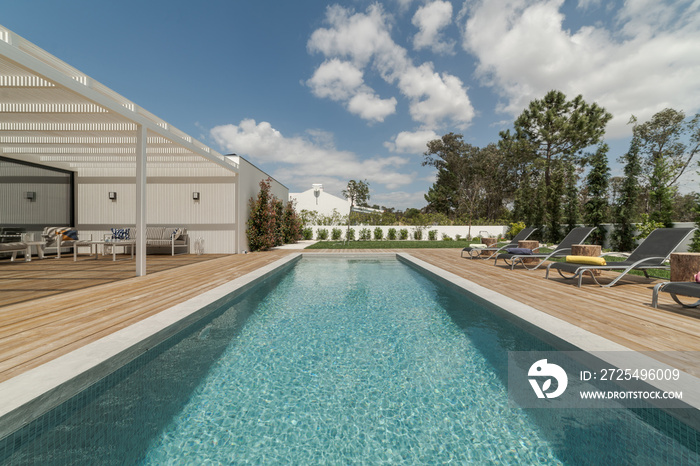 Modern villa with pool and garden