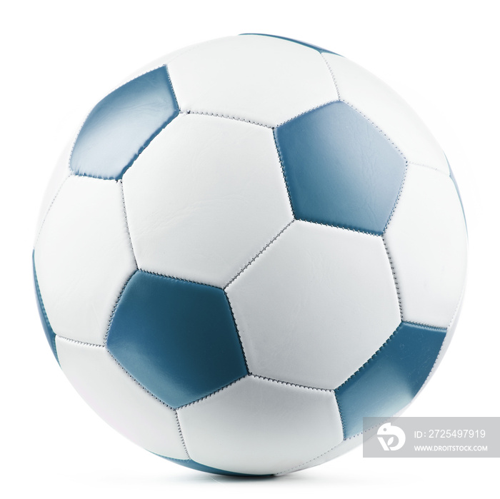 Leather soccer ball isolated on white background