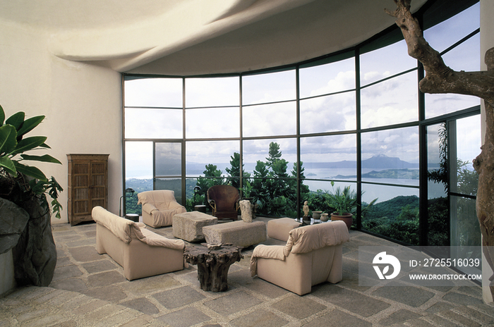 Living Room at the Zulueta Pueblo House in Tagaytay, Philippines