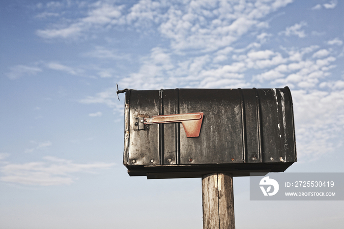 Mailbox On a Wooden Post