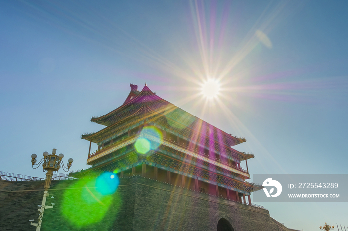 Mid-day Sun Above Zhengyangmen Gatehouse,Beijing,China