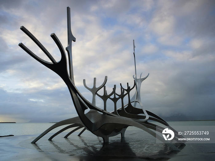 Sun-Craft sculpture on Tjorn Lake