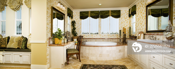 Bathtub cabinets in contemporary bathroom; Oxnard; California; USA