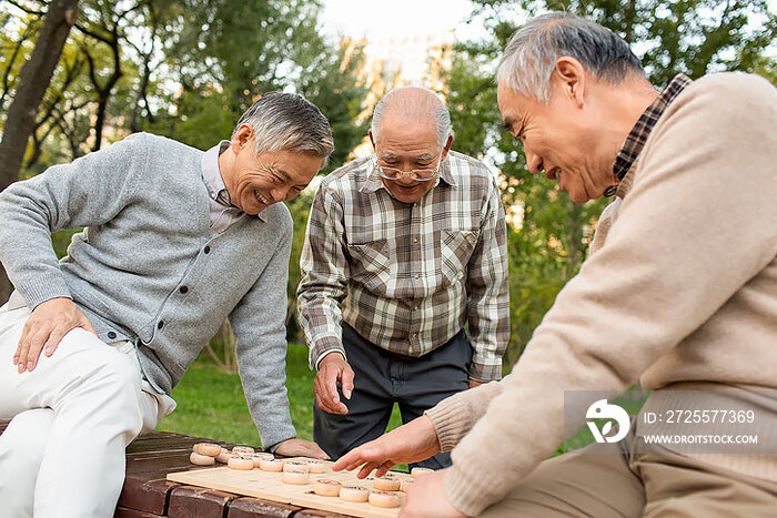 快乐的老年人下象棋