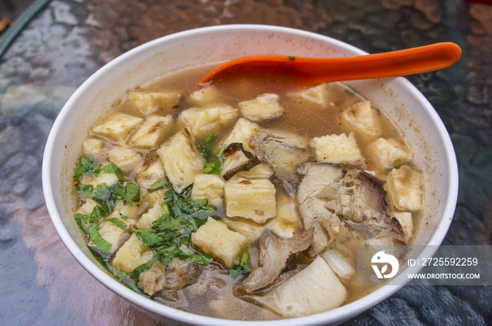 Bowl of Lamb Soup in Wangfujing Street in Beijing, China