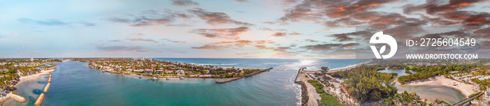 Dubois Park and Jupiter Inlet aerial view, Florida, USA