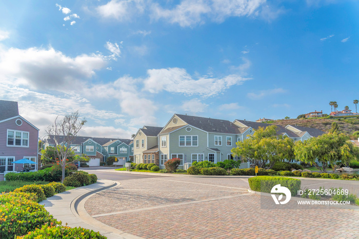 Residential area at Carlsbad, San Diego, California near the mountain