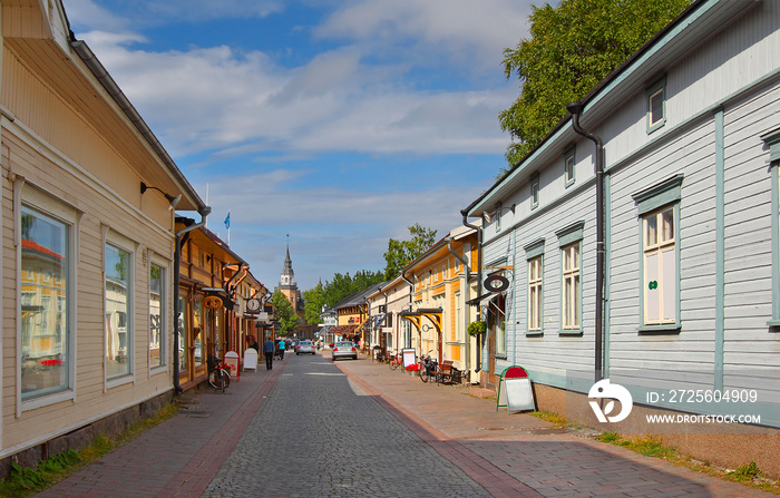 老劳马的街道。劳马是芬兰最古老的港口之一，也是联合国教科文组织世界遗产