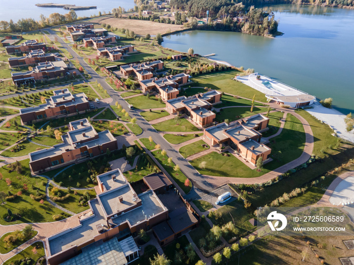 Elite Townhouse And Residential Community near the lake Aerial View