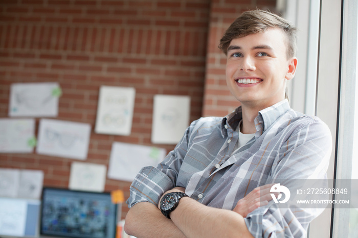 young male industrial designer in studio