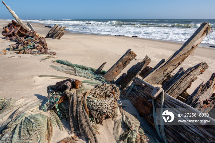 Shipwreck on the Skeleton Coast in Namibia