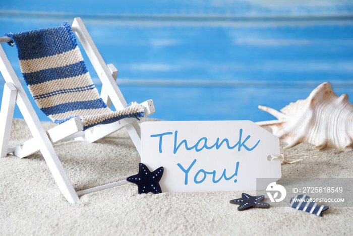 Summer Label With Deck Chair And Text Thank You