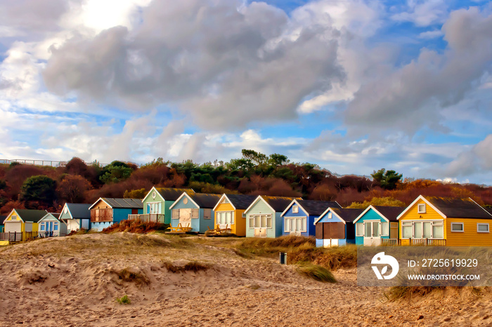 Beach Huts Hengistbury Head Bournemouth Dorset England UK