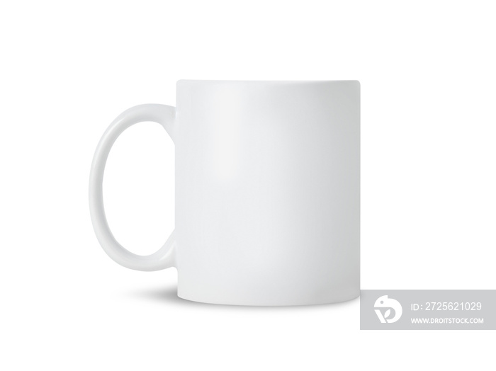 White mug cup mockup for your design isolated on white background with clipping path.