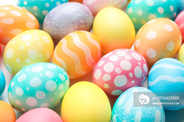 Decorative Easter eggs as background. Space for text
