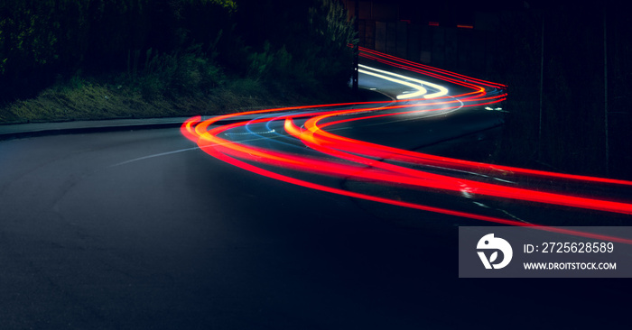 Traffic on the road at night